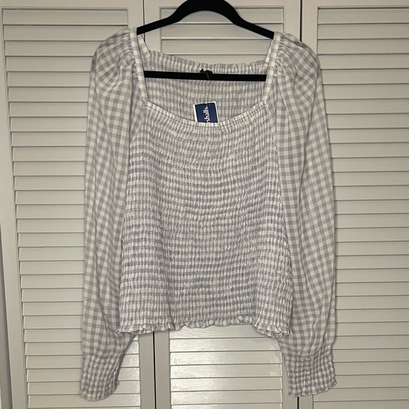 Ann Taylor Tops - Ann Taylor Smocked Gingham Blouse